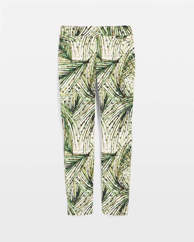 Brigitte Slim Ankle Palm-Print Pants - image 5